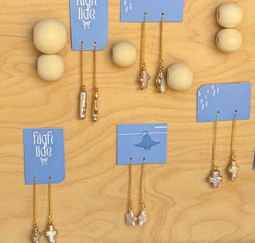 Mother of Pearl Drop Chain Earrings